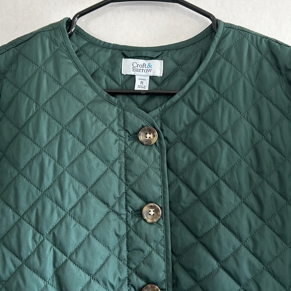 Croft & Barrow quilted womens jacket petite size PL green - Picture 2 of 7